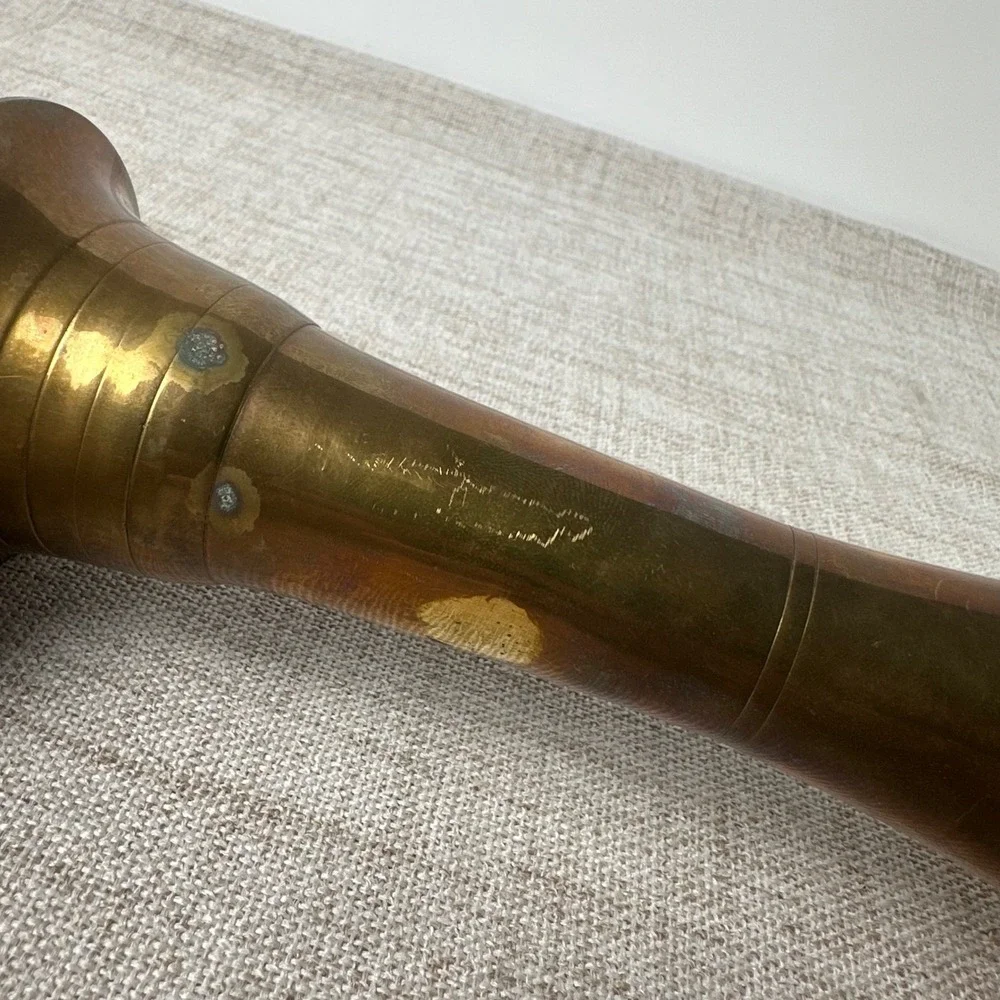 Vintage Brass Vase Made in India | Tall Indian Brass Pedestal Vase | Aged Patina
